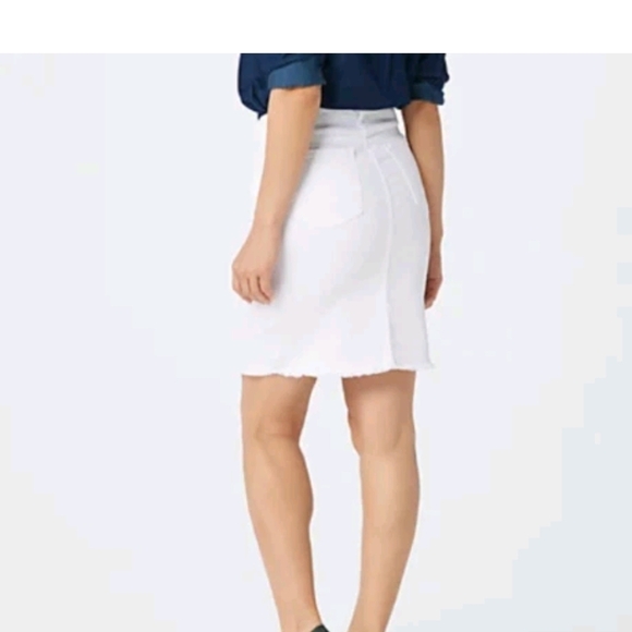 Jen 7 7 For All Mankind Mini White Pencil Skirt Size 4 Stretchy Denim - Picture 8 of 8